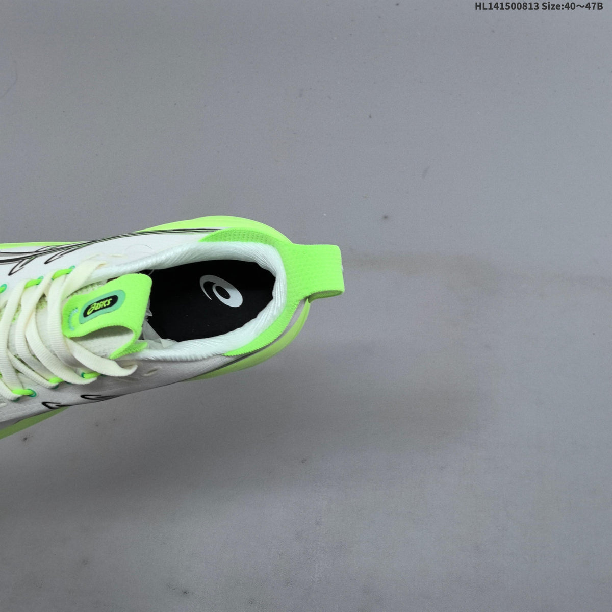 ASICS Gel-Nimbus 28 Running Shoes White Neon in Green - product image from the listing.
