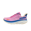 HOKA Clifton 9 Running Shoes, in Pink and Blue - product image from the listing.