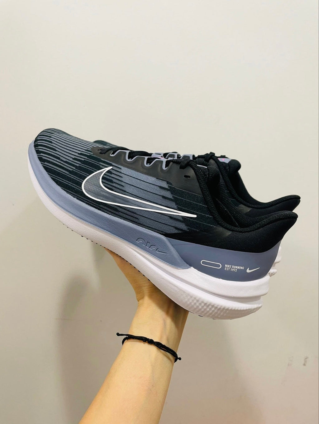 Nike Air Winflo 9 Running Shoes in Black Grey DD6203-008 - product image from the listing.