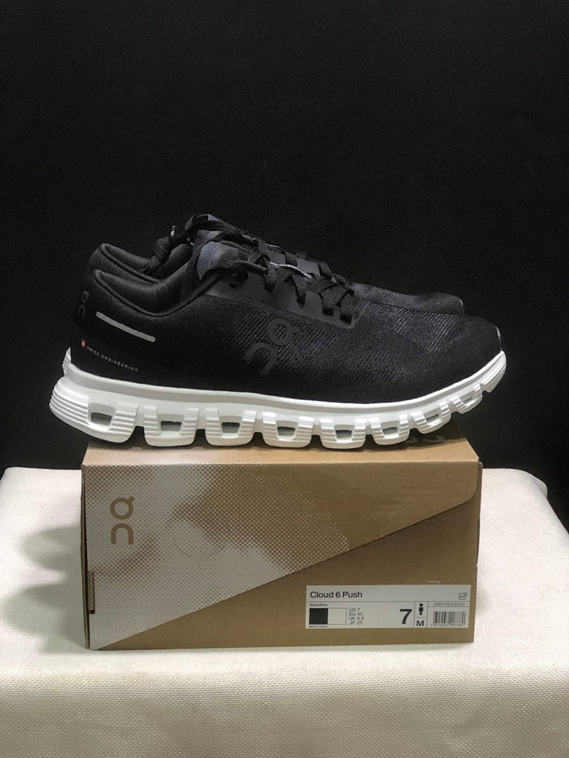On Cloud 6 Push Sneakers, in Black and White - product image from the listing.