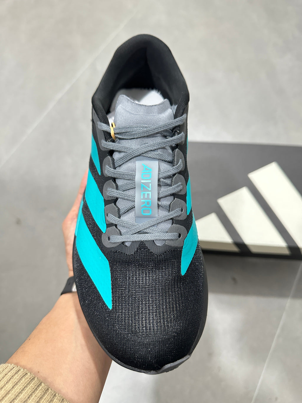 adidas Adizero Lightstrike Pro Shoes for Running Black Cyan - product image from the listing.