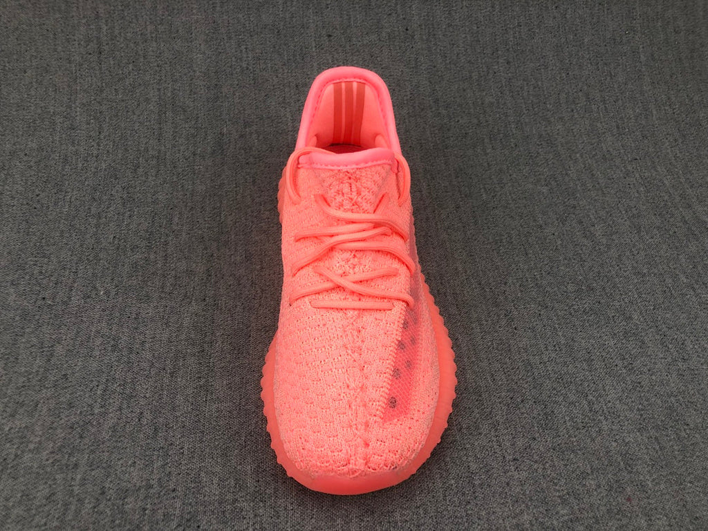 Bright Pink Adidas Yeezy 350 V2 Kids Sneakers - product image from the listing.