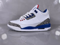 White and Blue Elephant Print Sneakers - Jordan 3 - product image from the listing.