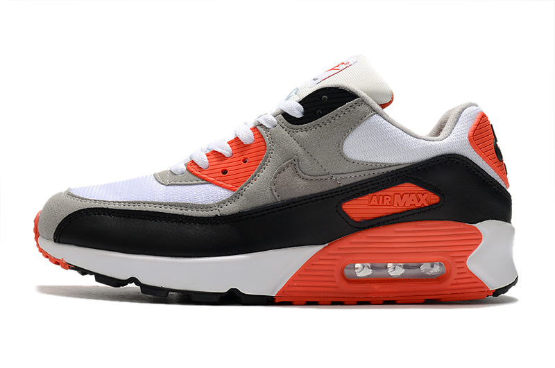 Nike Air Max 90 Sneakers in White Black Grey and Orange - product image from the listing.