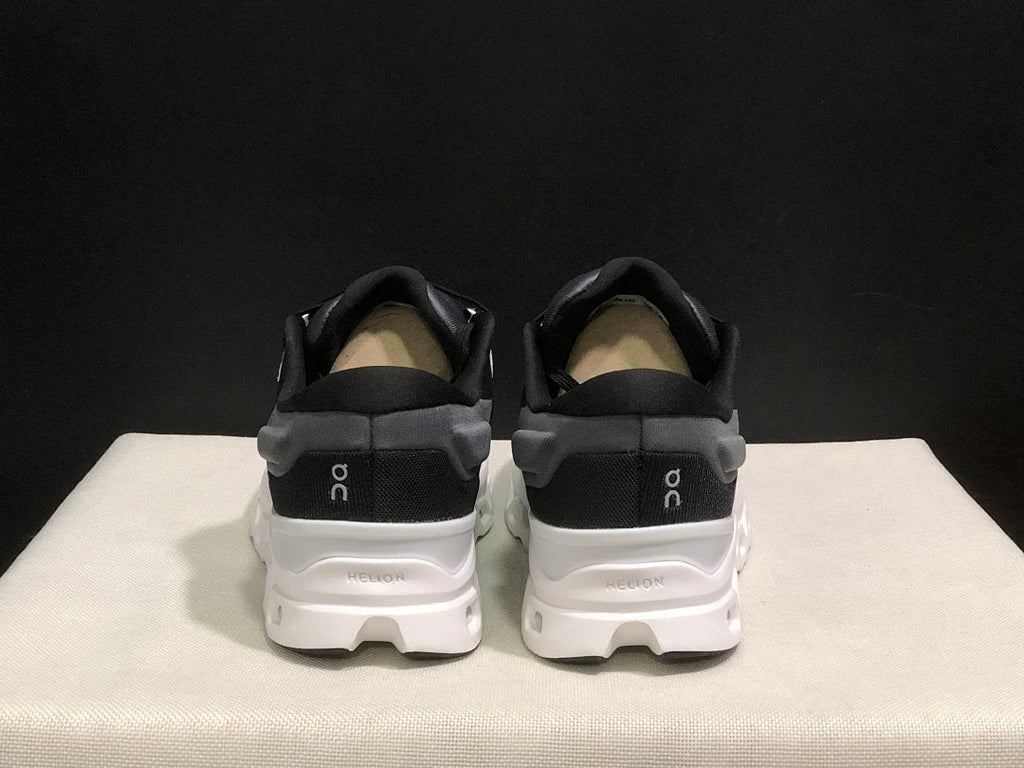 On Cloudstratus 3 Running Shoes, in Black and White - product image from the listing.