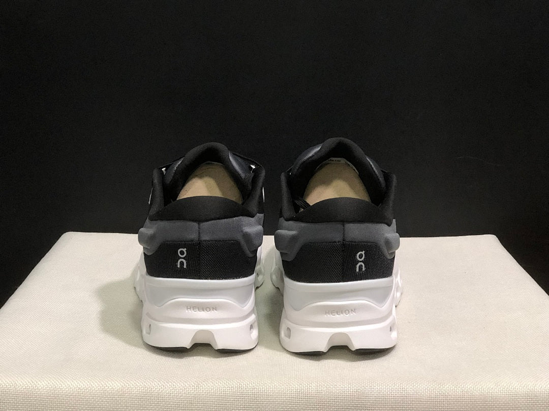 On Cloudstratus 3 Running Shoes, in Black and White - product image from the listing.