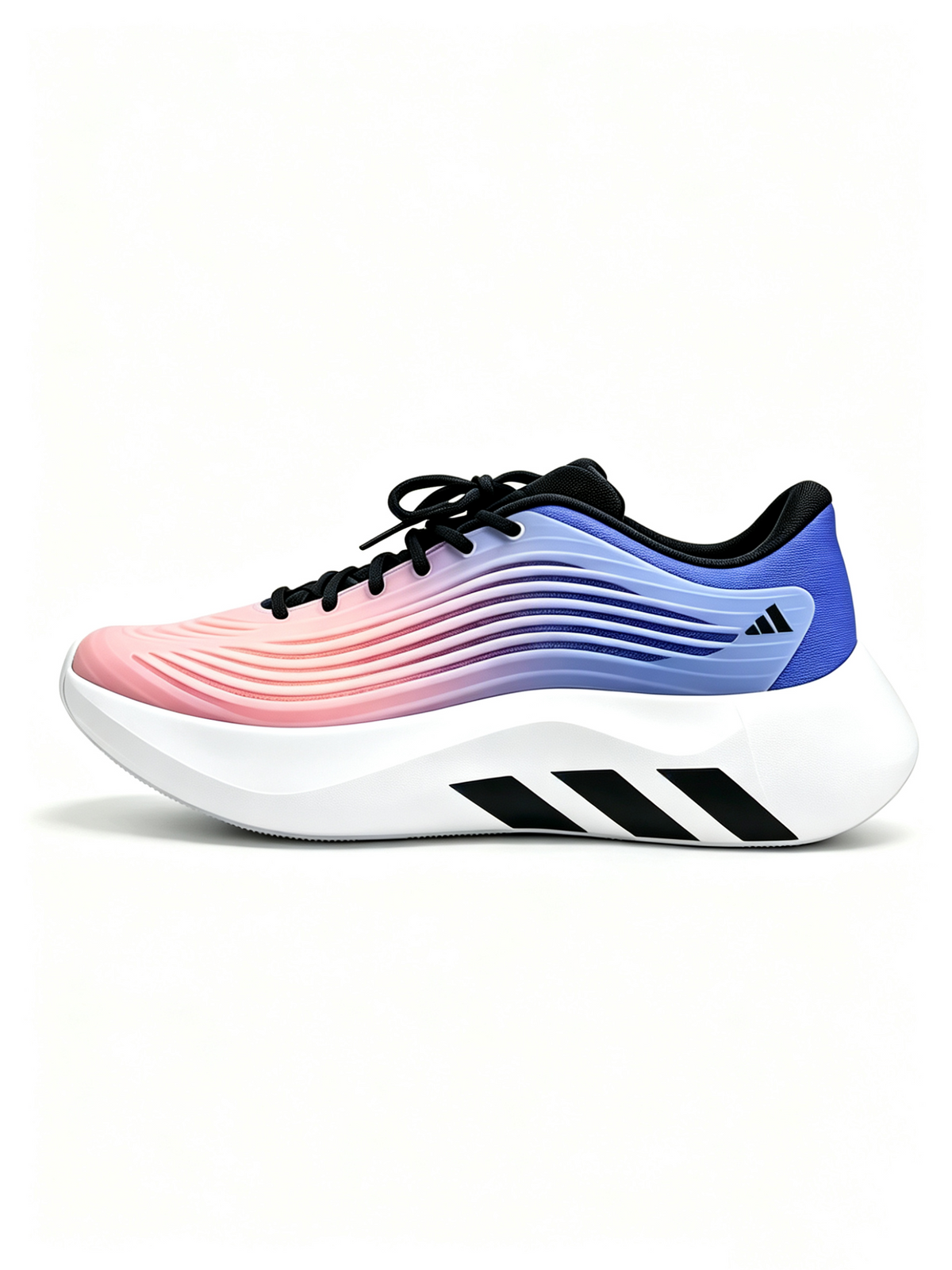 Adidas Three-Stripe Gradient Sneakers in Pink, in Blue and Black - product image from the listing.