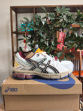 ASICS GEL-KAYANO 5 Sneakers in White Black Red - product image from the listing.