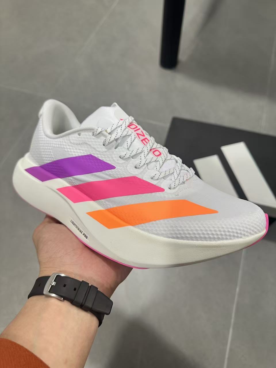 Nike Lightstrike Pro Running Shoes in White Pink Orange KI4450 - product image from the listing.