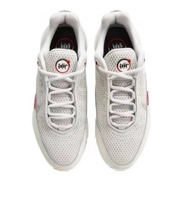Nike White Grey Red Mesh Trainers - product image from the listing.