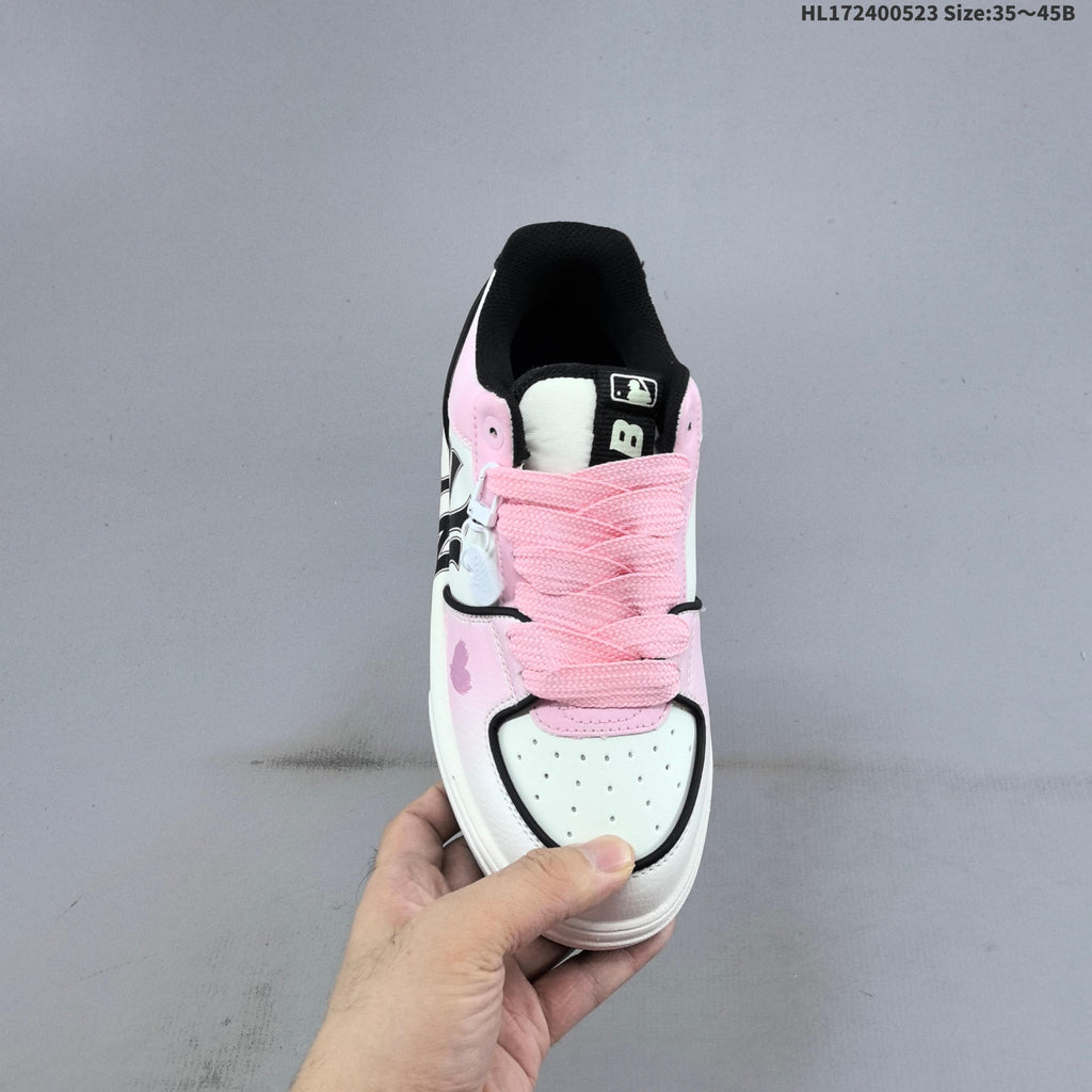 MLB Chunky Liner Low-Top Sneakers in Pink White Black - product image from the listing.
