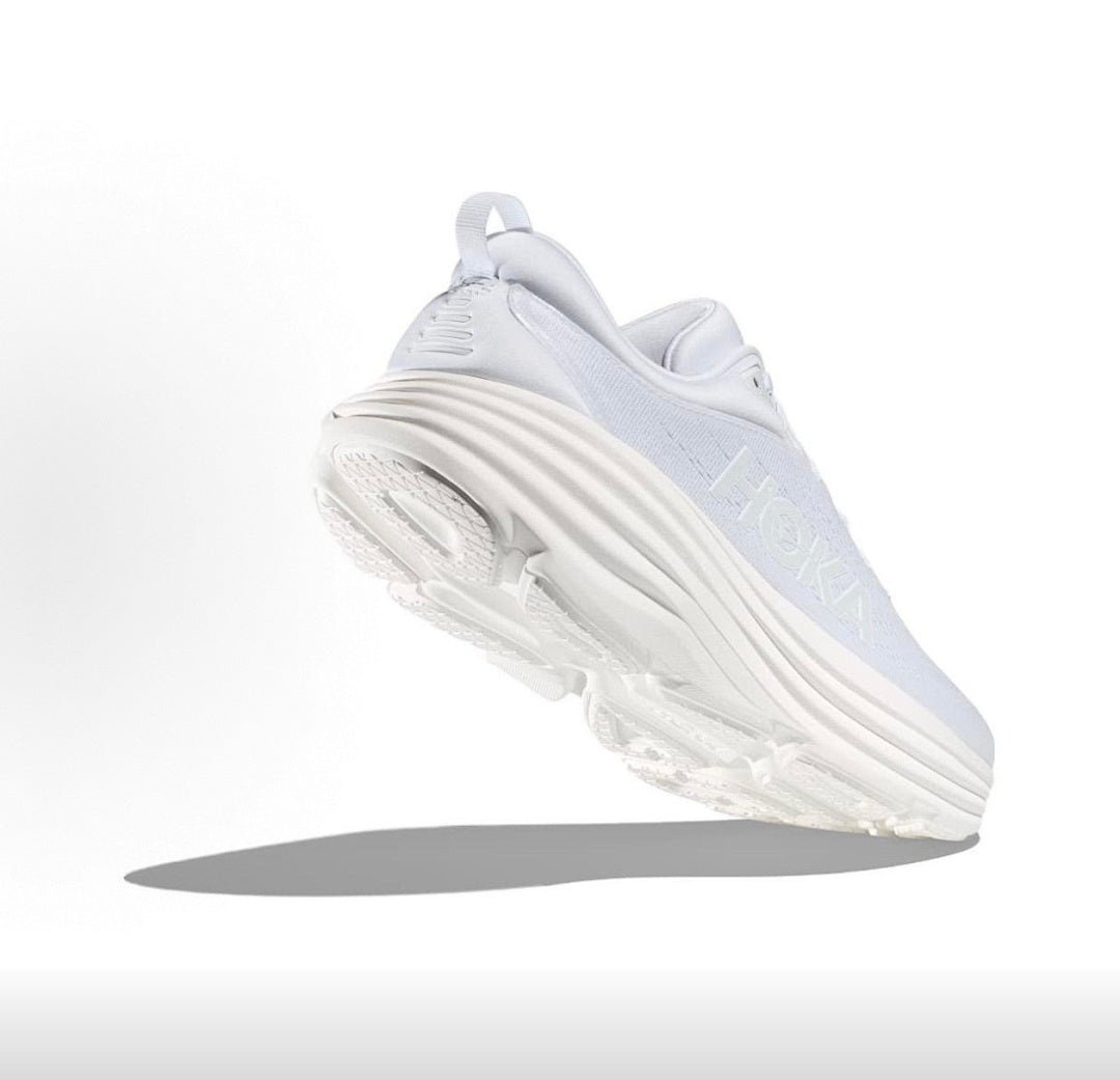 HOKA Bondi 8 Running Sneakers in White - product image from the listing.