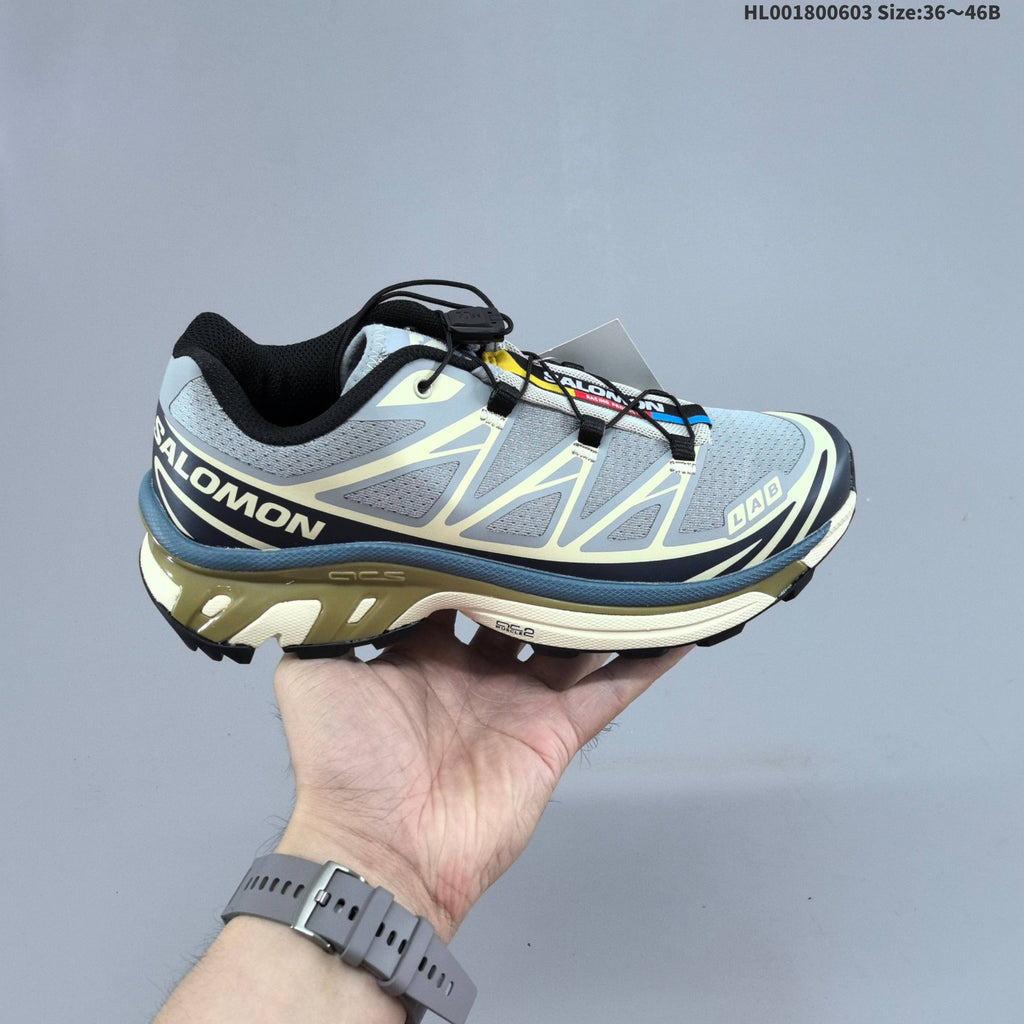 Gray Salomon XT-6 GTX Trail Running Shoes - product image from the listing.