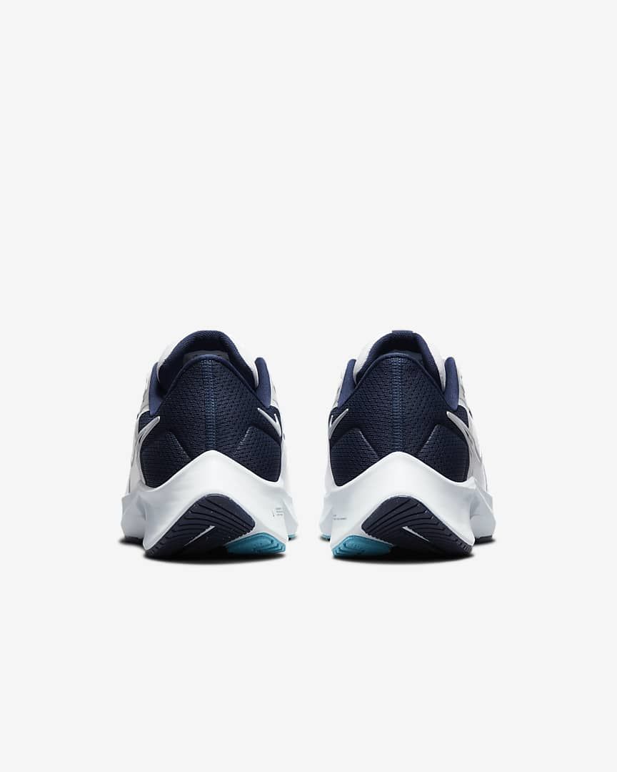 Nike Air Zoom Pegasus 38 Running Shoes in White Navy CW7356-101 - product image from the listing.