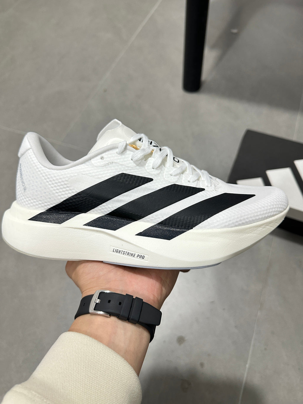 adidas Adizero Lightstrike Pro Running Shoes in White JR4736 - product image from the listing.
