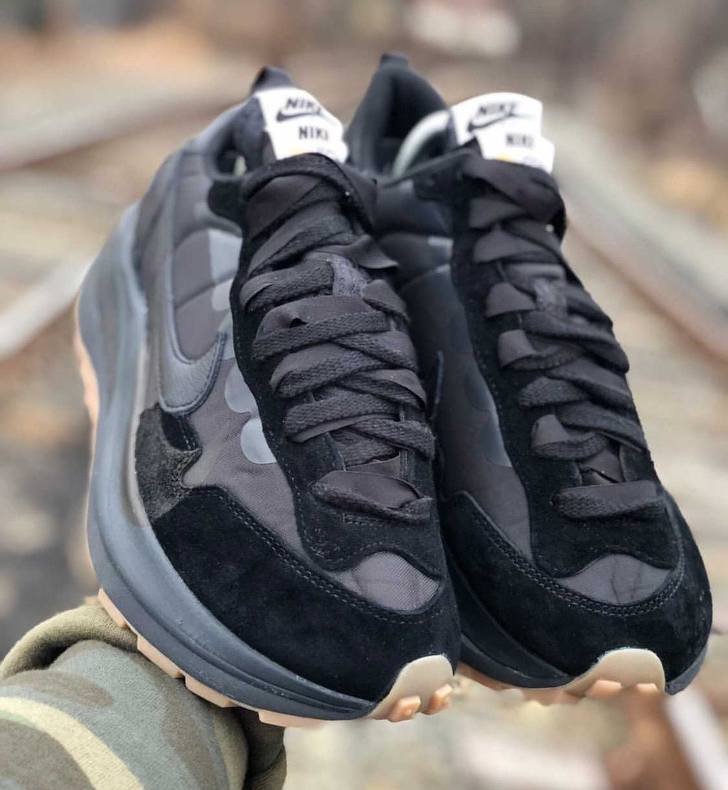 Nike x sacai VaporWaffle Sneakers in Black DD1875-001 - product image from the listing.