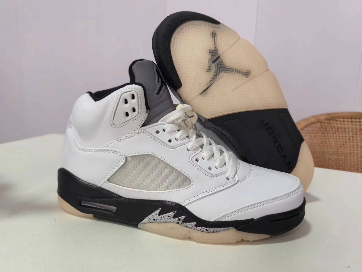 Air Jordan 5 Retro in White/Black - product image from the listing.