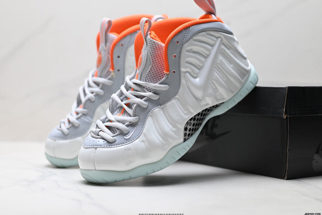 Nike Air Foamposite One Penny Hardaway Sneakers in Gray Orange - product image from the listing.