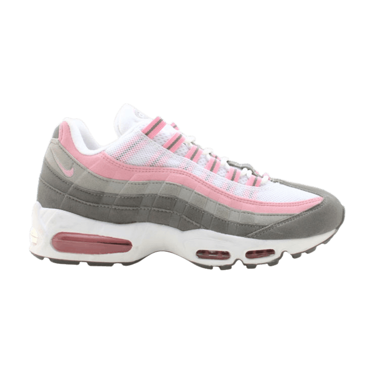 Women's Nike Air Max 95 White Real Pink Grey - product image from the listing.