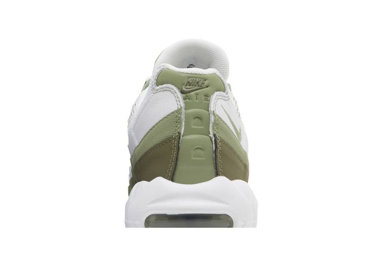 Nike Air Max 95 White Medium Olive Oil in Green - product image from the listing.