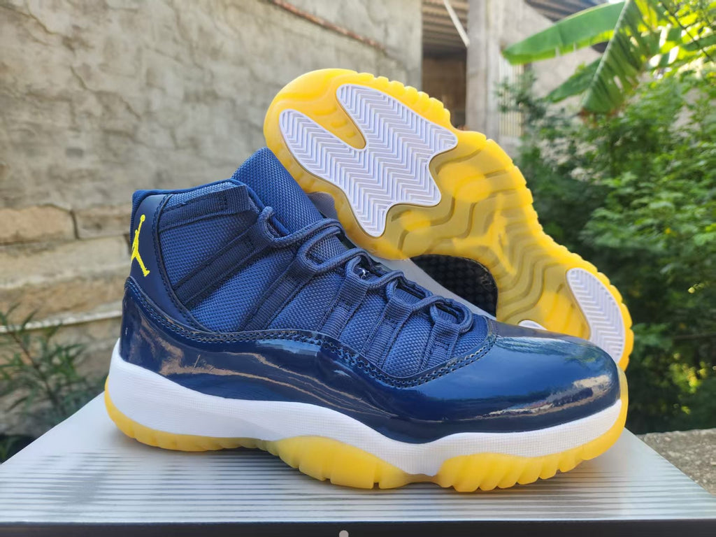 "Deep Navy Yellow" Air Jordan 11 Retro - product image from the listing.