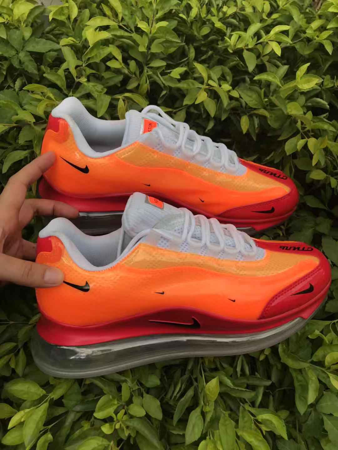 Orange and Red Nike Air Max 720 Sneakers - product image from the listing.