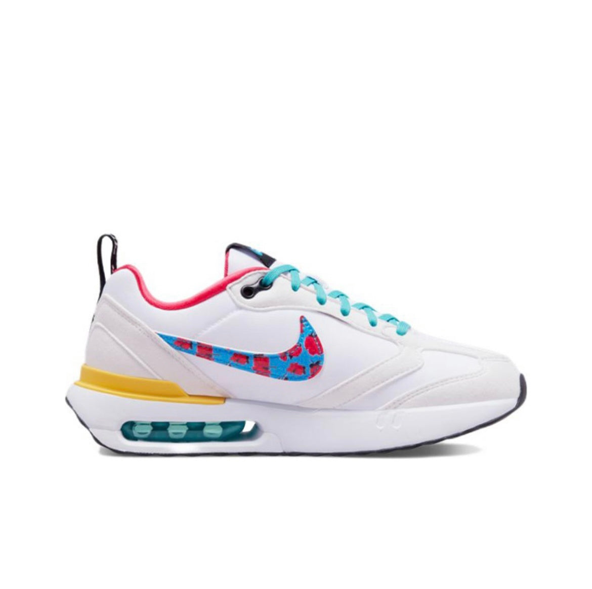 Nike Air Max Dawn Sneakers in White Pink Yellow DQ7772-100 - product image from the listing.