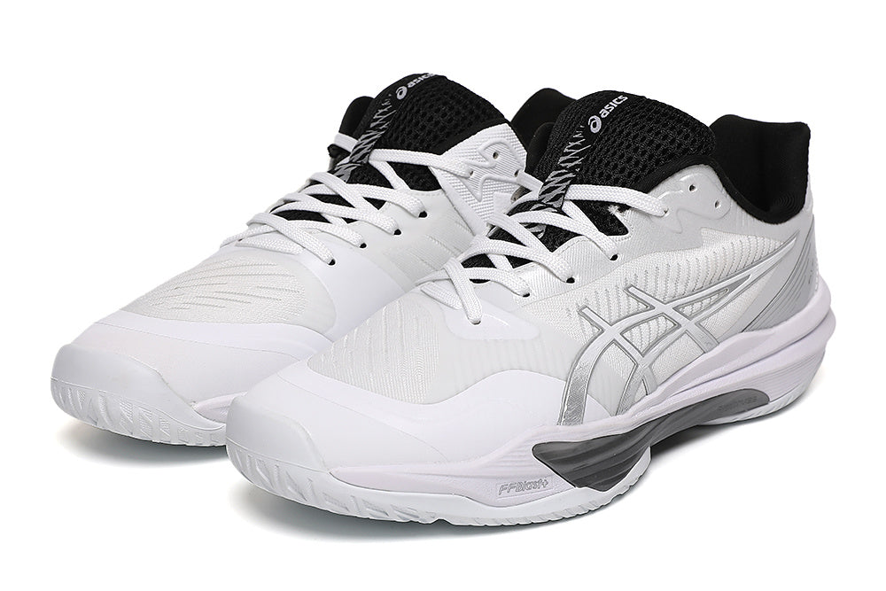 ASICS GEL-RESOLUTION 9 Tennis Shoes in White Silver Black - product image from the listing.