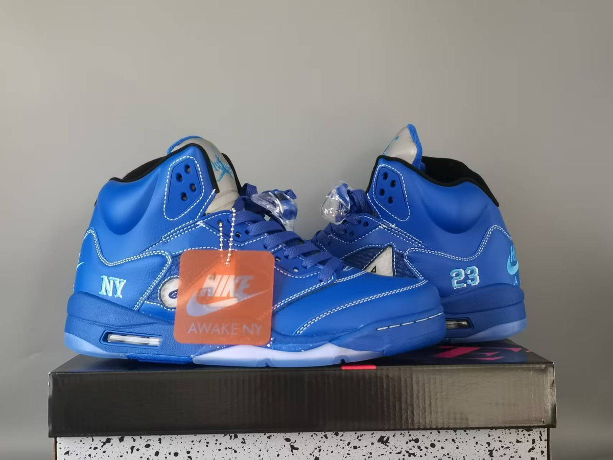"NY" Air Jordan 5 Retro Arctic Blue - product image from the listing.