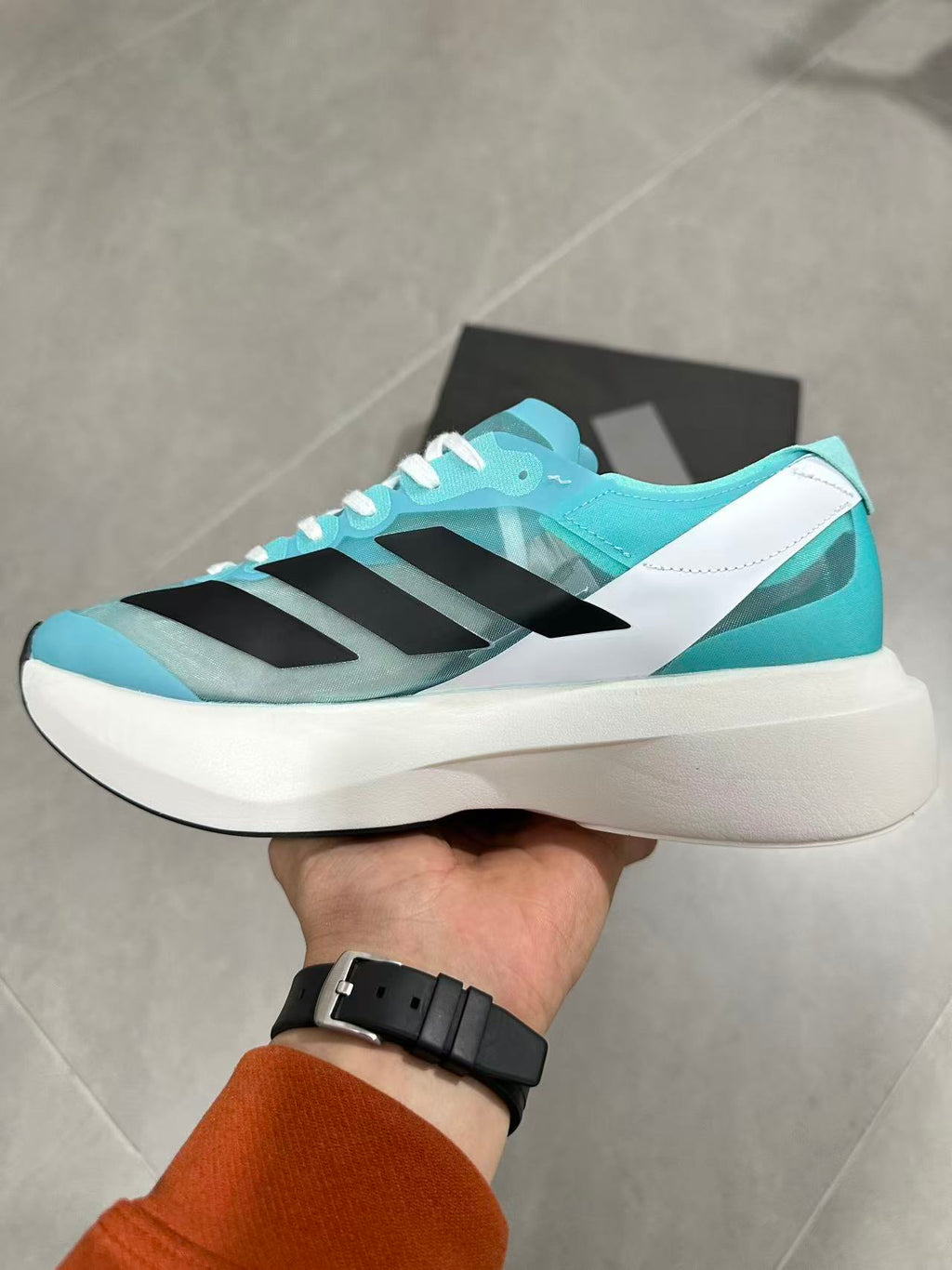 Nike Lightstrike Pro EVO Running Shoes in Aqua Black White - product image from the listing.