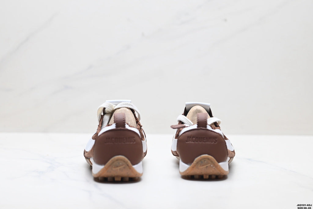 Brown and White Nike Jacquemus Low-Profile Sneakers - product image from the listing.