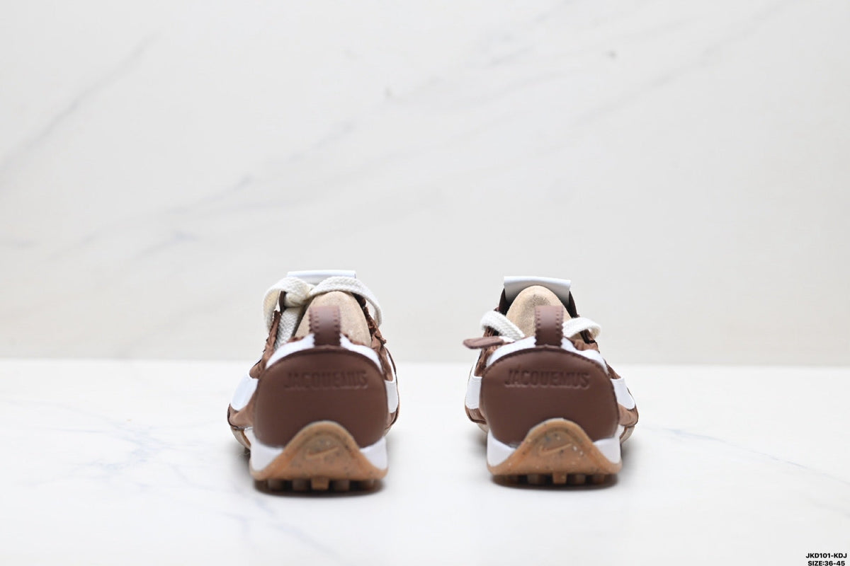 Brown and White Nike Jacquemus Low-Profile Sneakers - product image from the listing.