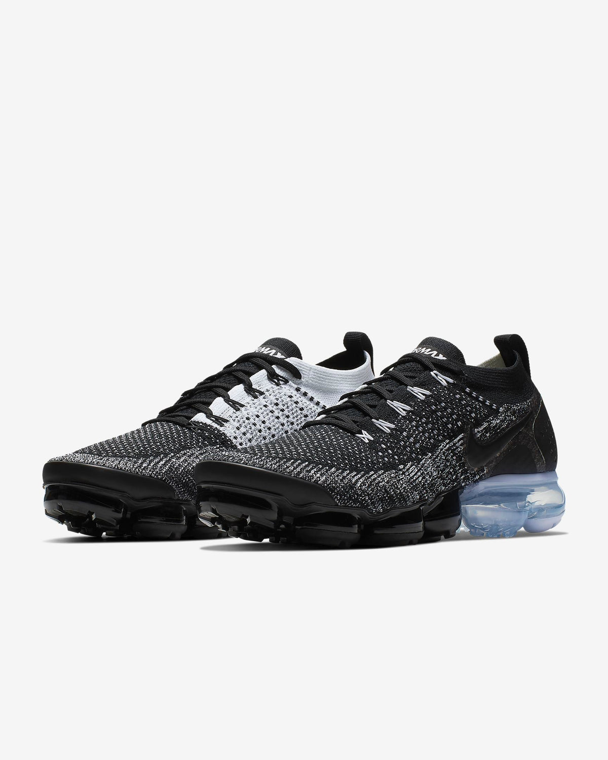 Nike Air VaporMax Flyknit 2 Sneakers in Black White 942842-016 - product image from the listing.