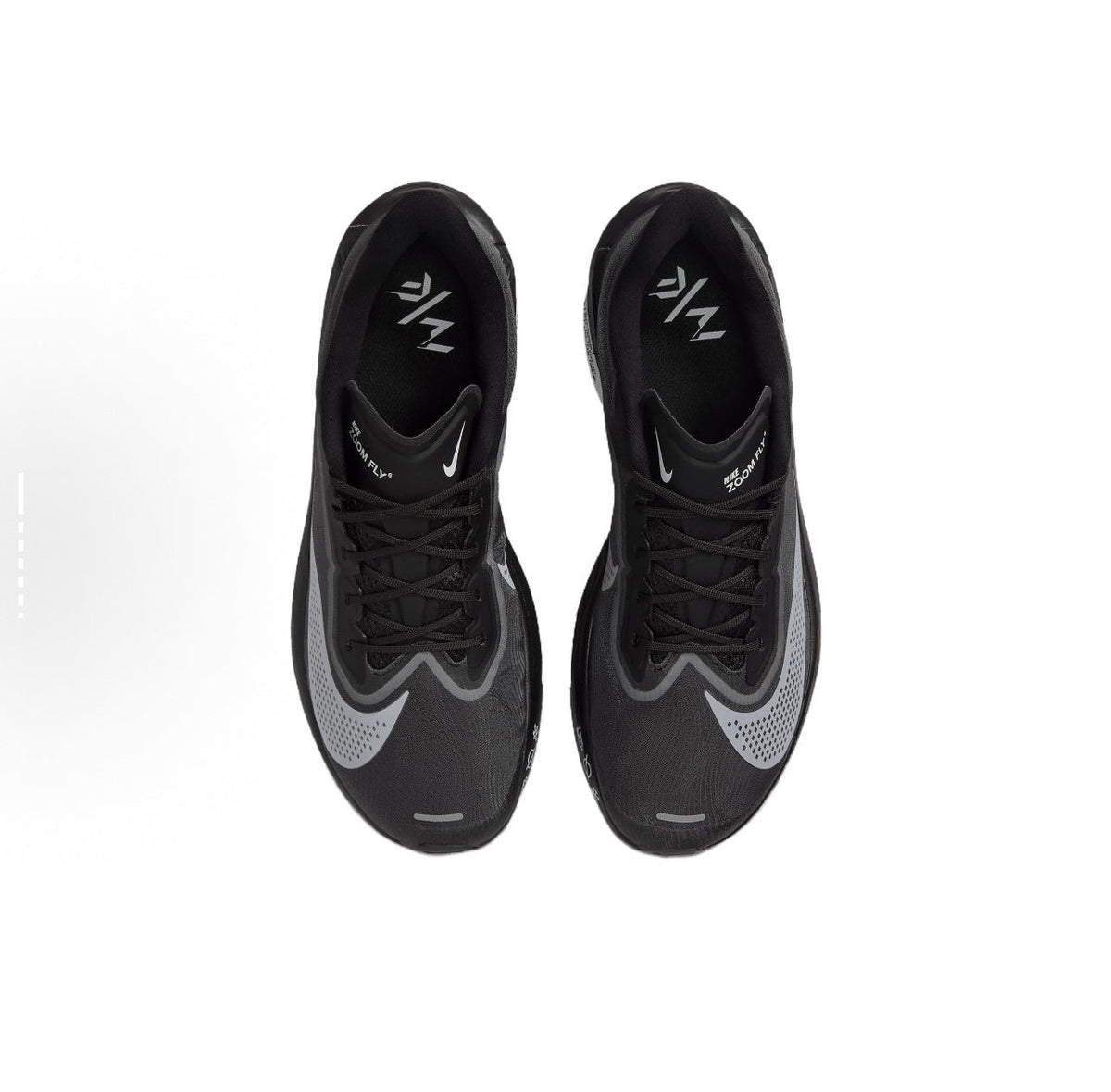 Black and White Nike Zoom Fly Running Shoes - product image from the listing.