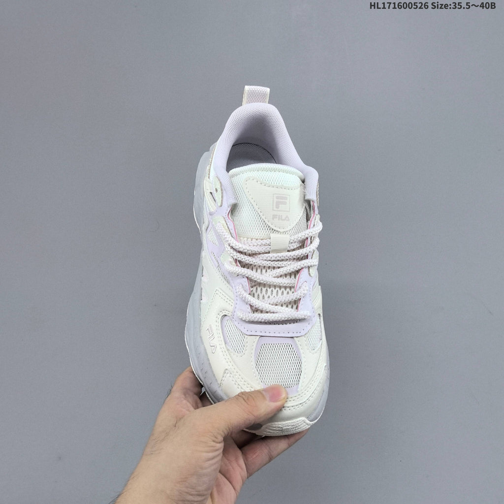 FILA FERN Low-Cut Sneakers in Ivory and Lavender - product image from the listing.