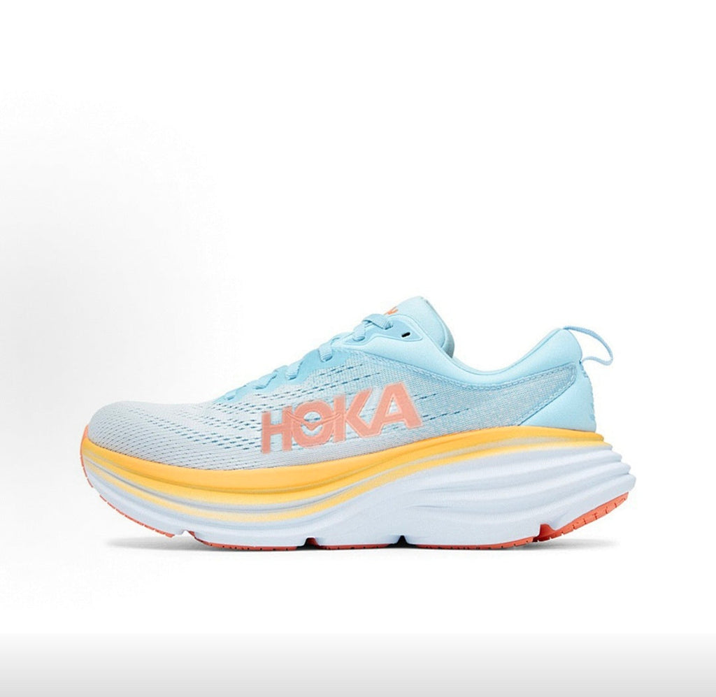 Light Blue HOKA Bondi 8 Running Shoes - product image from the listing.