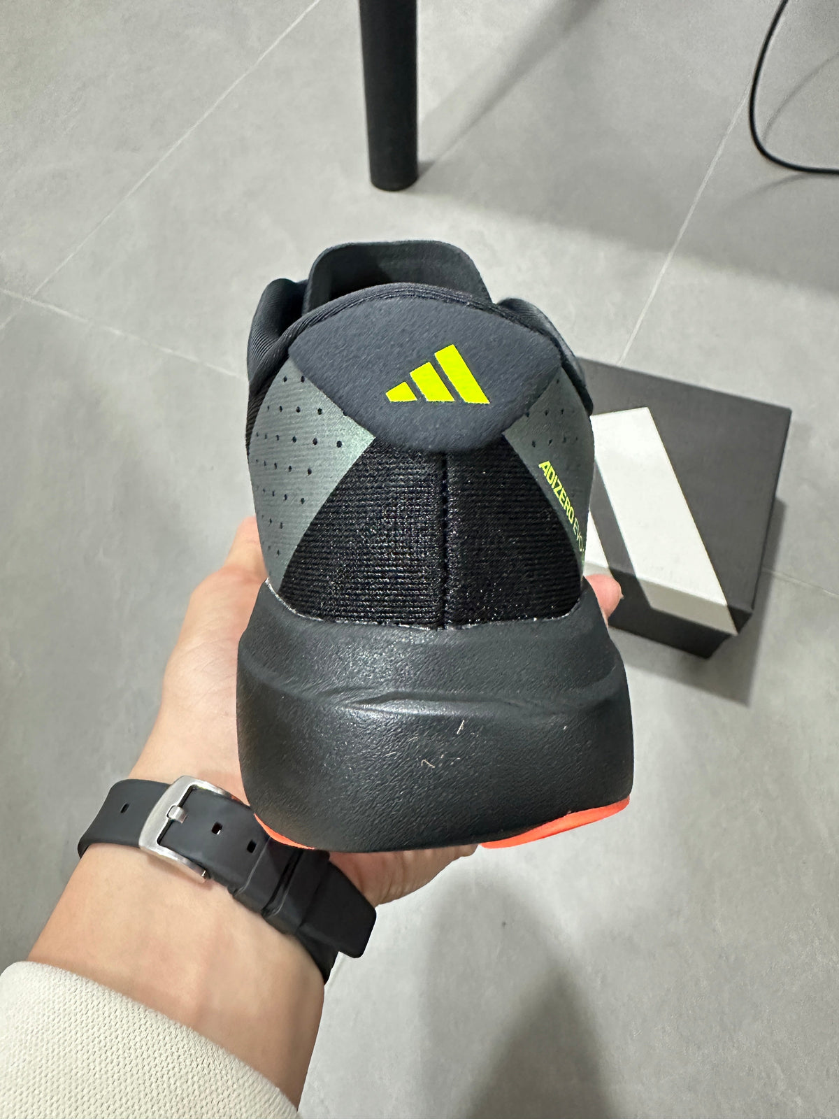 adidas Lightstrike Pro Running Shoes in Black Orange JR3414 - product image from the listing.