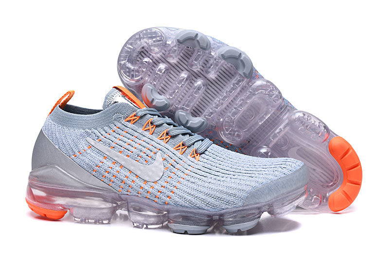 Nike Air VaporMax Flyknit 3 in Light Grey Orange AJ6900-003 - product image from the listing.