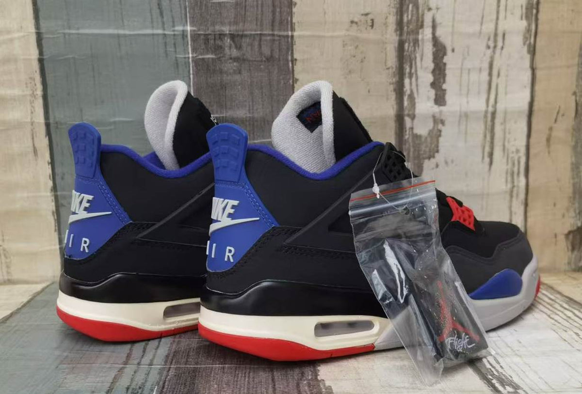 Men's Air Jordan 4 Retro - Black/Blue/Red - product image from the listing.