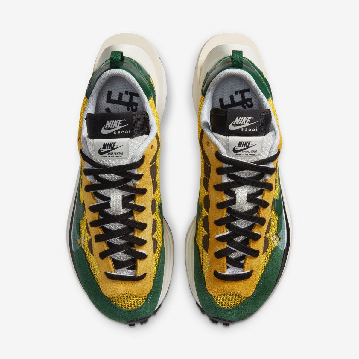 Nike sacai VaporWaffle Sneakers in Yellow Green CV1363-700 - product image from the listing.