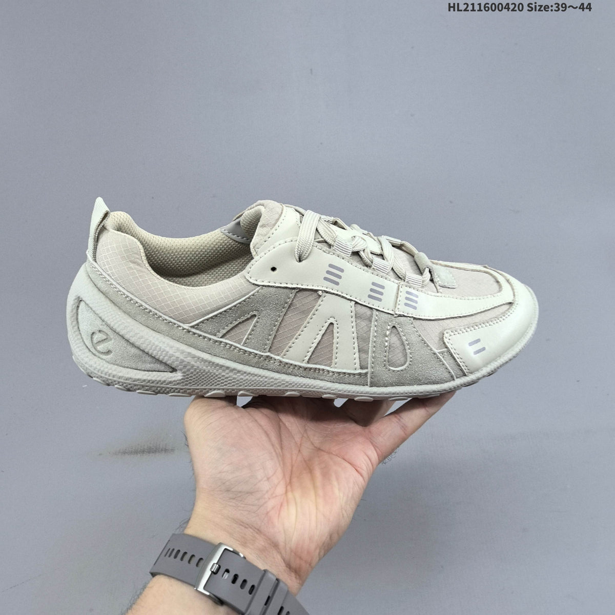 Men's ECCO BIOM Outdoor Sneakers, Black and Light Neutral - product image from the listing.