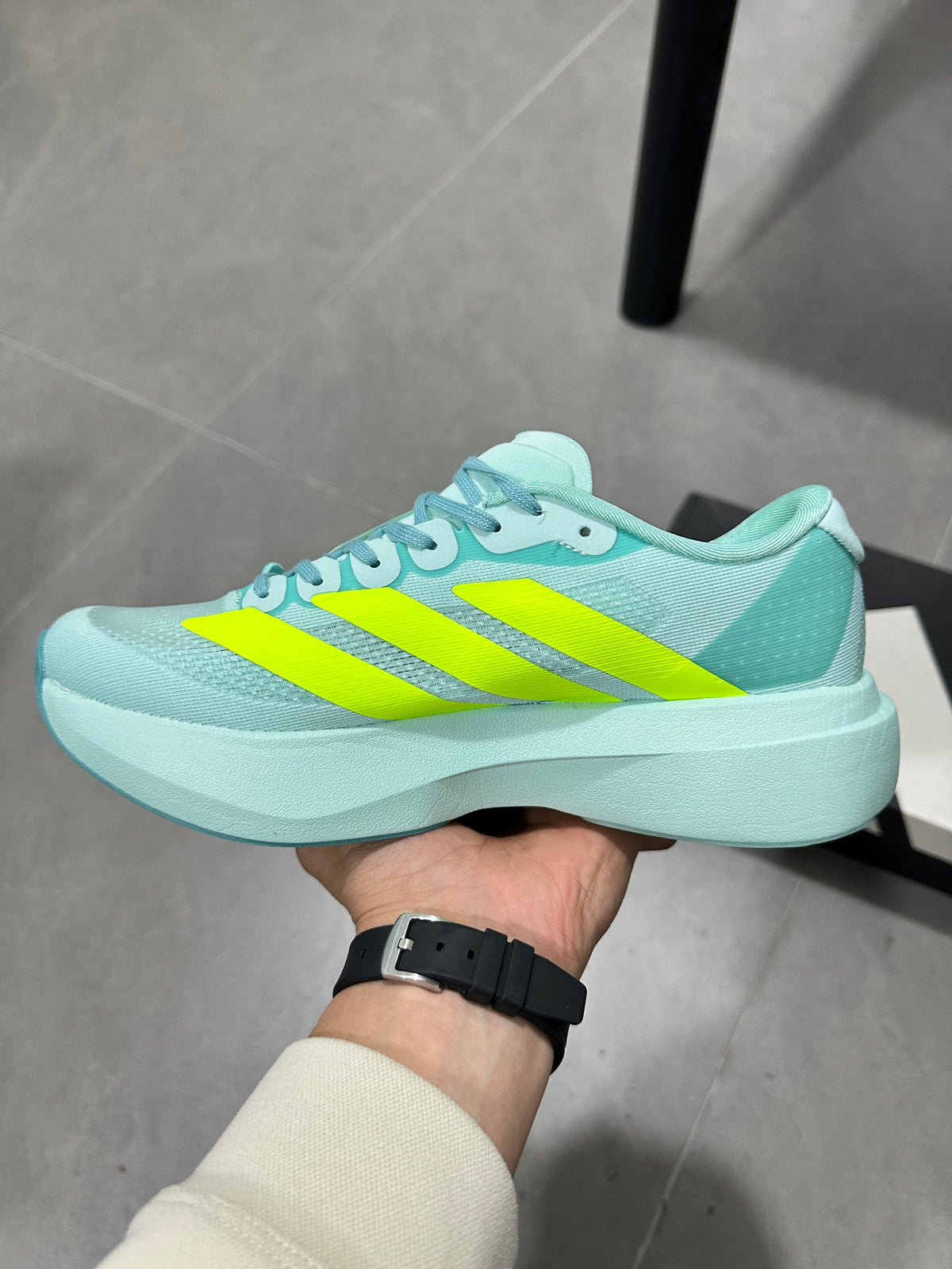 adidas Adizero Running Shoes Turquoise Neon in Yellow JS4452 - product image from the listing.