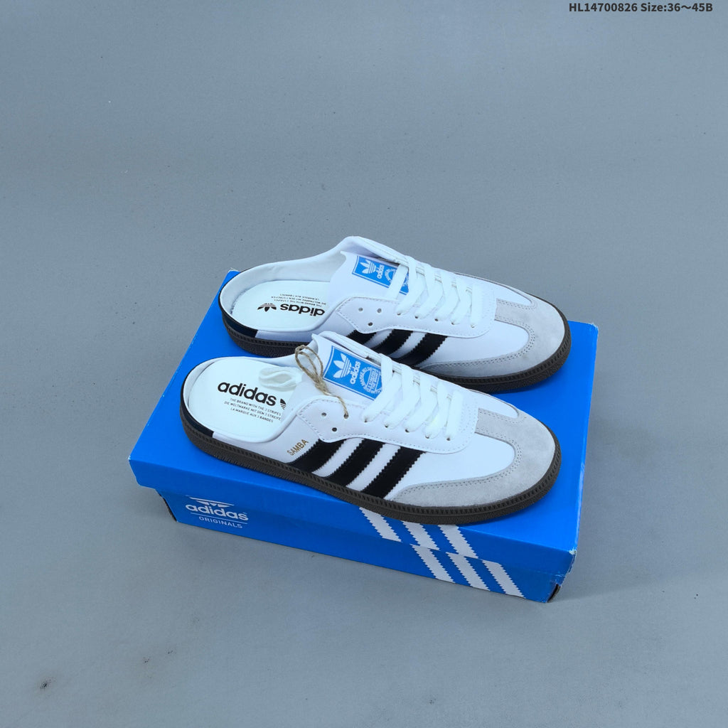 Adidas Originals Samba OG Mule Sneakers in White Black LB3814 - product image from the listing.
