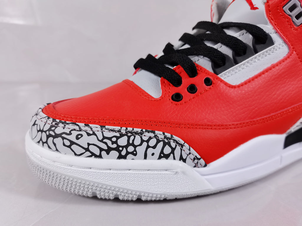 Red Black Cement Print Sneakers - Air Jordan 3 Retro - product image from the listing.