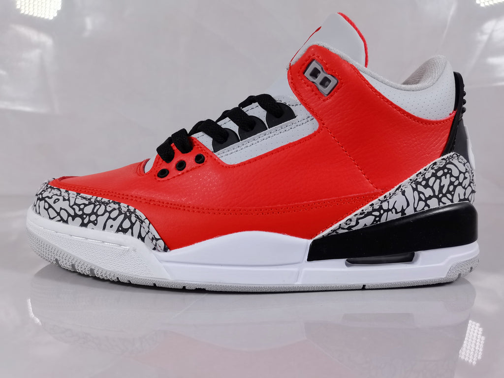 Red Black Cement Print Sneakers - Air Jordan 3 Retro - product image from the listing.