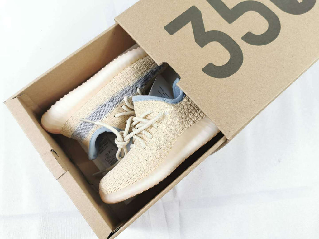Yeezy 350 V2 Kids Sneakers in Linen in Yellow - product image from the listing.
