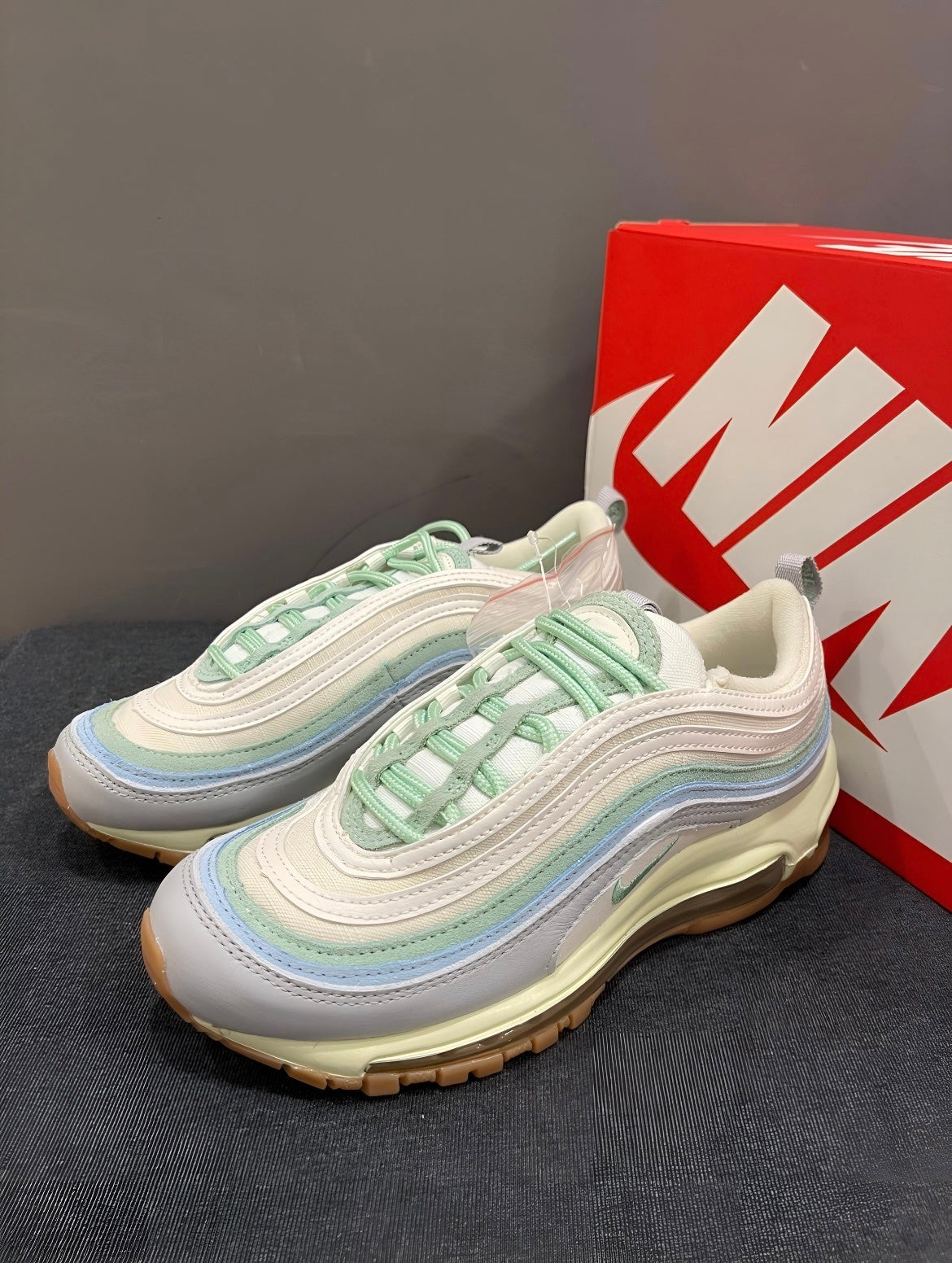 Nike Air Max 97 Sneakers in Grey Green DX5766-131 - product image from the listing.
