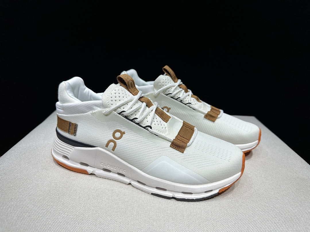 On Cloudnova 2 Sneakers, in Ivory and Brown - product image from the listing.