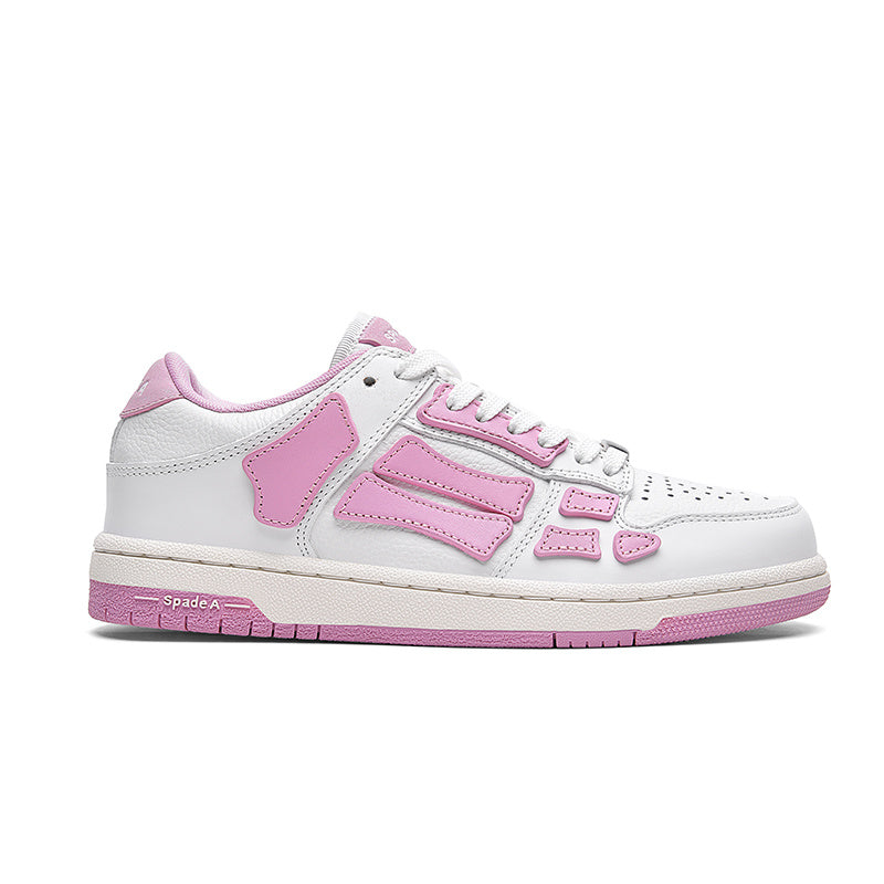 White and Pink Spade A Low-Cut Sneakers MFS003-109 - product image from the listing.