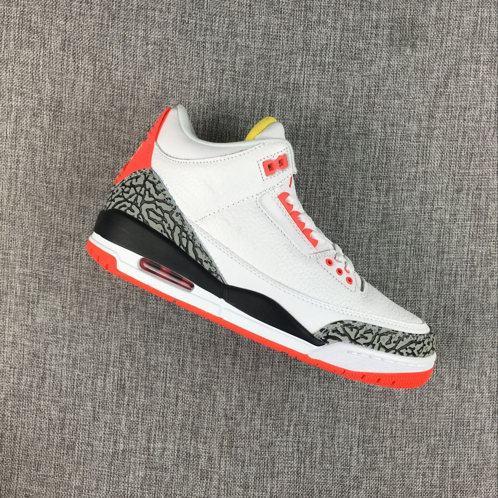 Air Jordan 3 White, High-Top Sneakers in Red and Black - product image from the listing.
